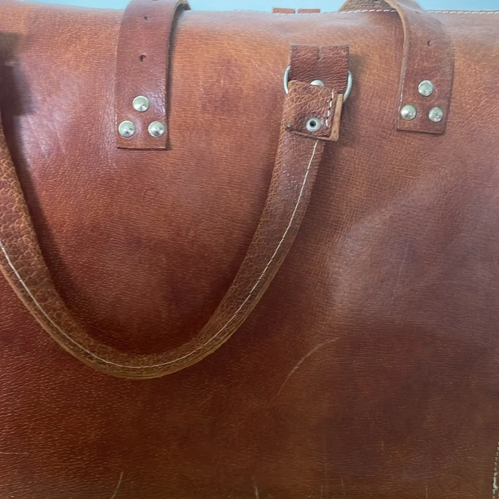 Vintage genuine Leather weekender travel bag